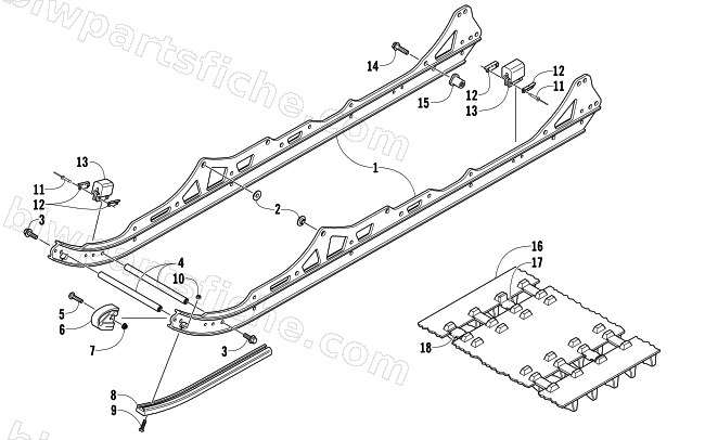 SLIDE RAIL AND TRACK ASSEMBLY diagram