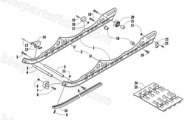 SLIDE RAIL AND TRACK ASSEMBLY diagram