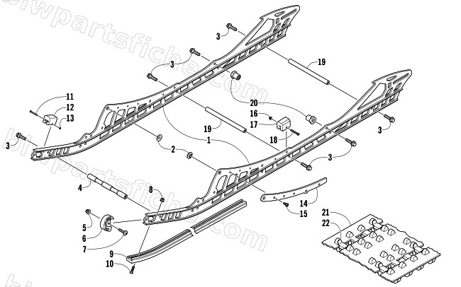 SLIDE RAIL AND TRACK ASSEMBLY diagram