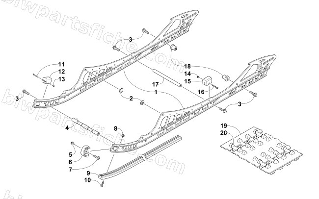 SLIDE RAIL AND TRACK ASSEMBLY diagram