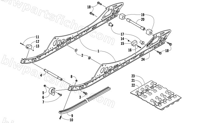 SLIDE RAIL AND TRACK ASSEMBLY diagram