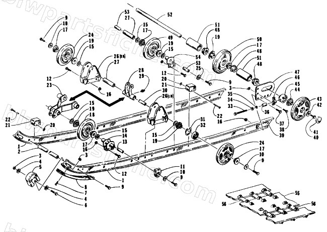 SLIDE RAIL AND TRACK ASSEMBLY diagram