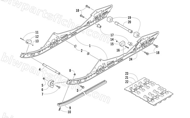 SLIDE RAIL AND TRACK ASSEMBLY diagram