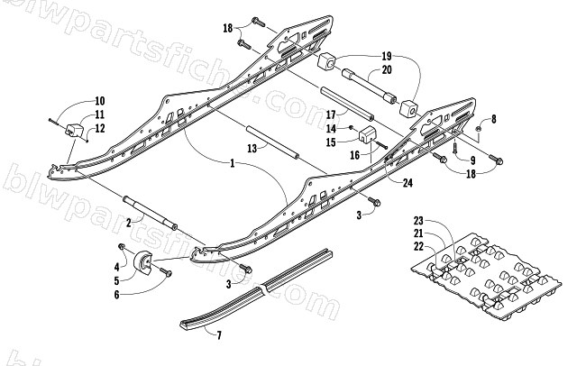 SLIDE RAIL AND TRACK ASSEMBLY diagram