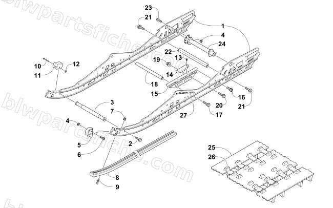 SLIDE RAIL AND TRACK ASSEMBLY diagram