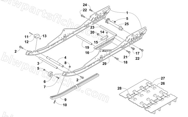 SLIDE RAIL AND TRACK ASSEMBLY diagram