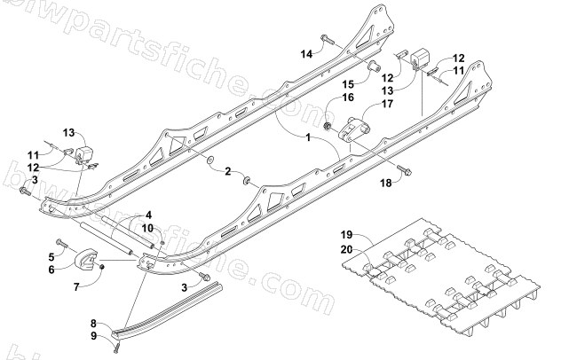 SLIDE RAIL AND TRACK ASSEMBLY diagram