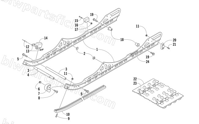 SLIDE RAIL AND TRACK ASSEMBLY diagram
