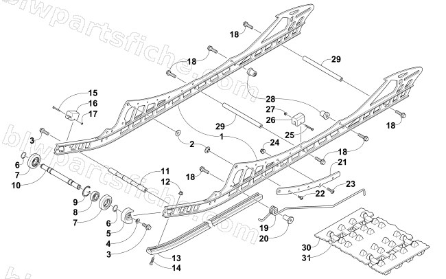 SLIDE RAIL AND TRACK ASSEMBLY diagram