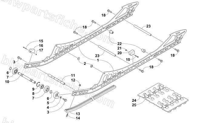 SLIDE RAIL AND TRACK ASSEMBLY diagram