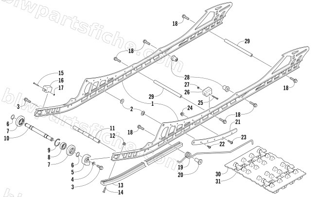 SLIDE RAIL AND TRACK ASSEMBLY diagram