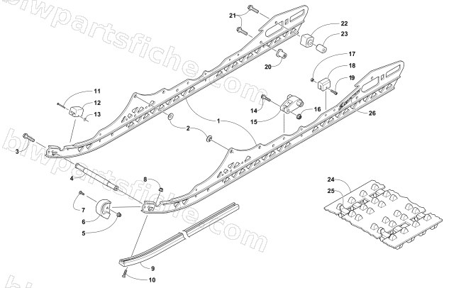 SLIDE RAIL AND TRACK ASSEMBLY diagram