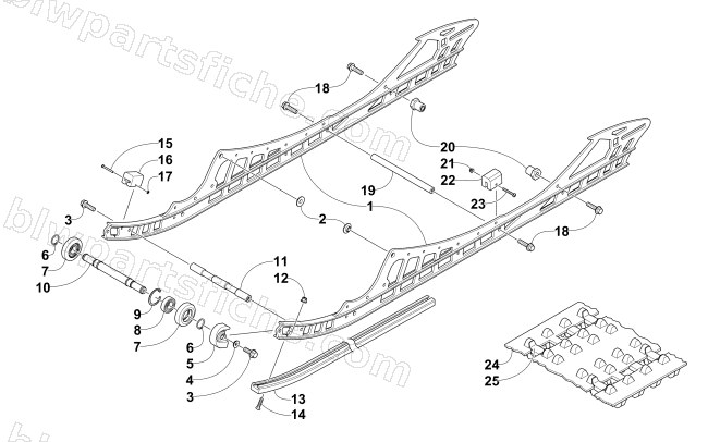 SLIDE RAIL AND TRACK ASSEMBLY diagram