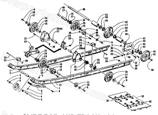 SLIDE RAIL AND TRACK ASSEMBLY diagram