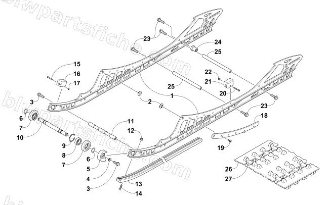 SLIDE RAIL AND TRACK ASSEMBLY diagram