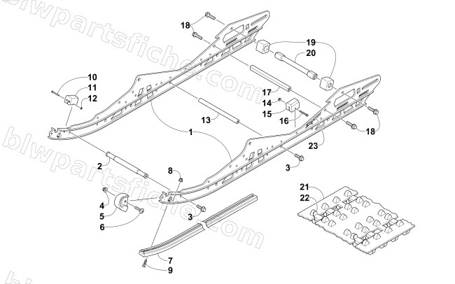 SLIDE RAIL AND TRACK ASSEMBLY diagram