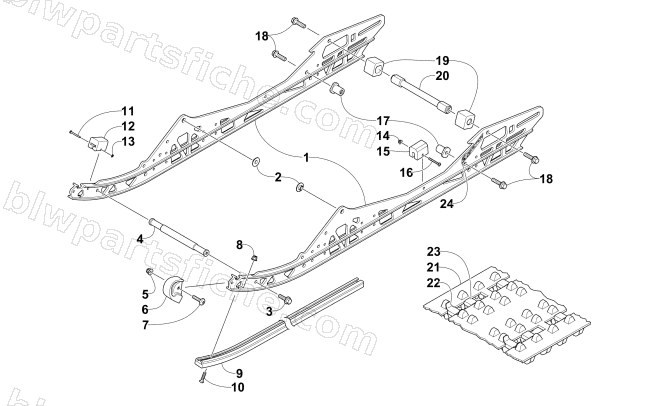 SLIDE RAIL AND TRACK ASSEMBLY diagram