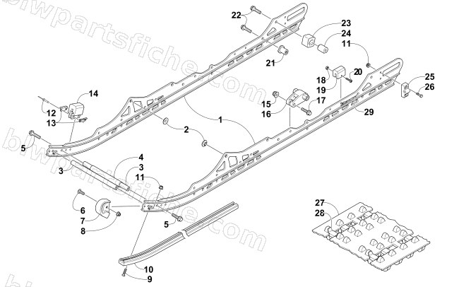 SLIDE RAIL AND TRACK ASSEMBLY diagram
