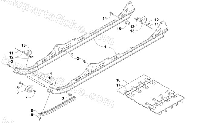 SLIDE RAIL AND TRACK ASSEMBLY diagram