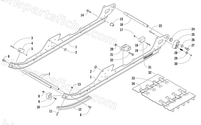 SLIDE RAIL AND TRACK ASSEMBLY diagram