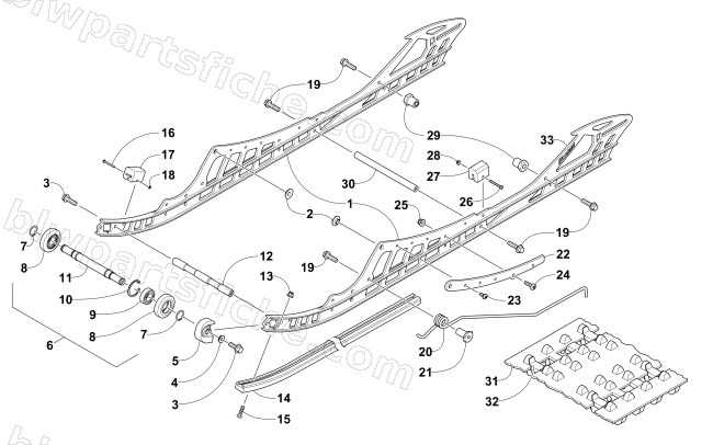 SLIDE RAIL AND TRACK ASSEMBLY diagram