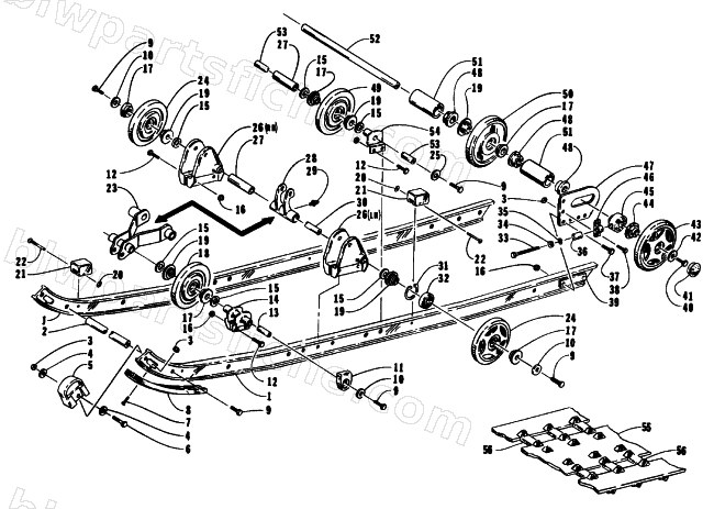 SLIDE RAIL AND TRACK ASSEMBLY diagram