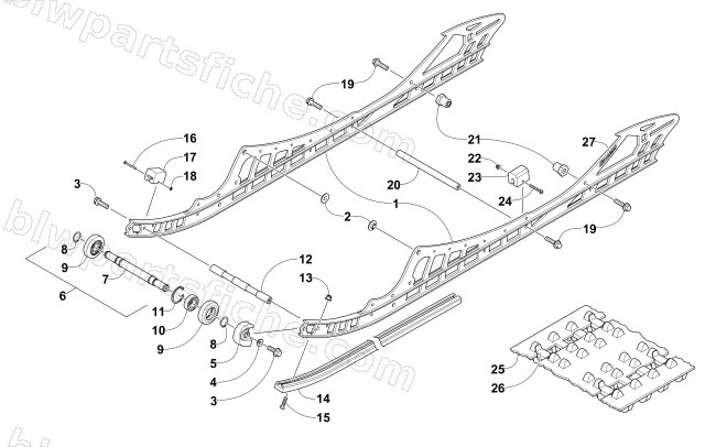 SLIDE RAIL AND TRACK ASSEMBLY diagram