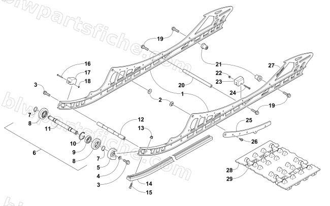 SLIDE RAIL AND TRACK ASSEMBLY diagram