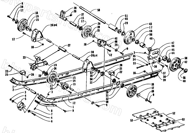SLIDE RAIL AND TRACK ASSEMBLY diagram
