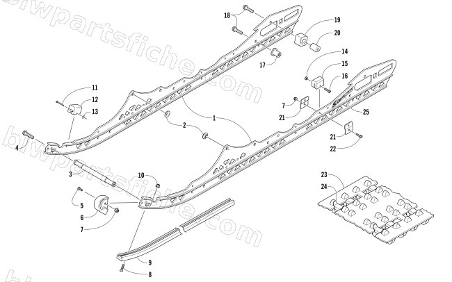 SLIDE RAIL AND TRACK ASSEMBLY diagram