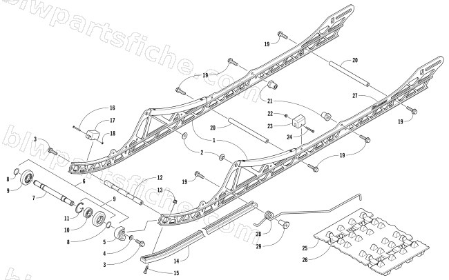 SLIDE RAIL AND TRACK ASSEMBLY diagram