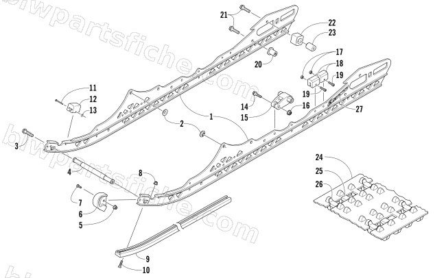 SLIDE RAIL AND TRACK ASSEMBLY diagram