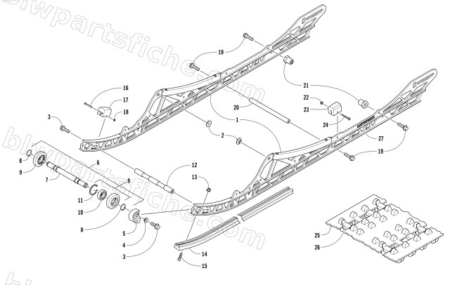 SLIDE RAIL AND TRACK ASSEMBLY diagram
