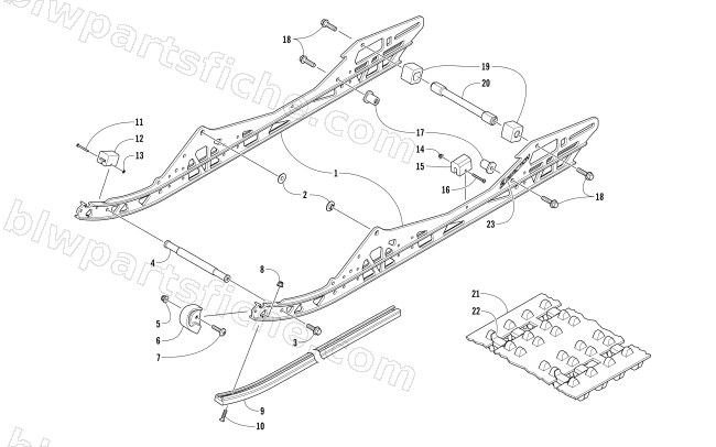 SLIDE RAIL AND TRACK ASSEMBLY diagram