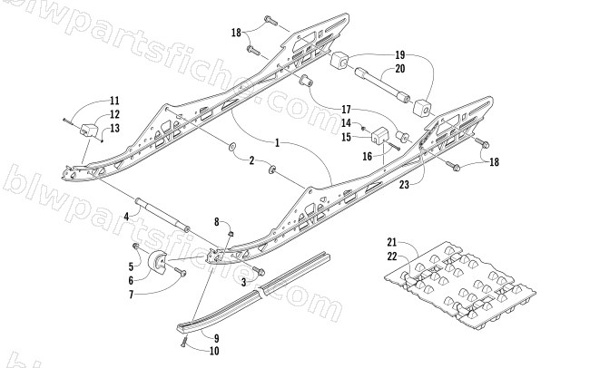 SLIDE RAIL AND TRACK ASSEMBLY diagram