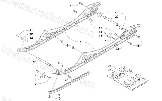 SLIDE RAIL AND TRACK ASSEMBLY diagram