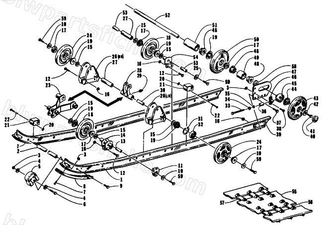 SLIDE RAIL AND TRACK ASSEMBLY diagram