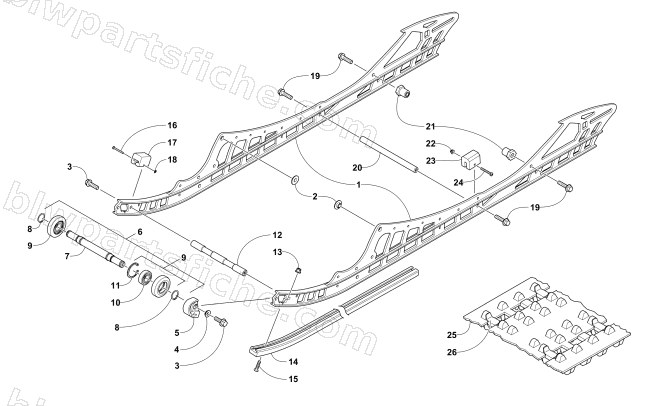 SLIDE RAIL AND TRACK ASSEMBLY diagram