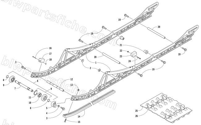 SLIDE RAIL AND TRACK ASSEMBLY diagram