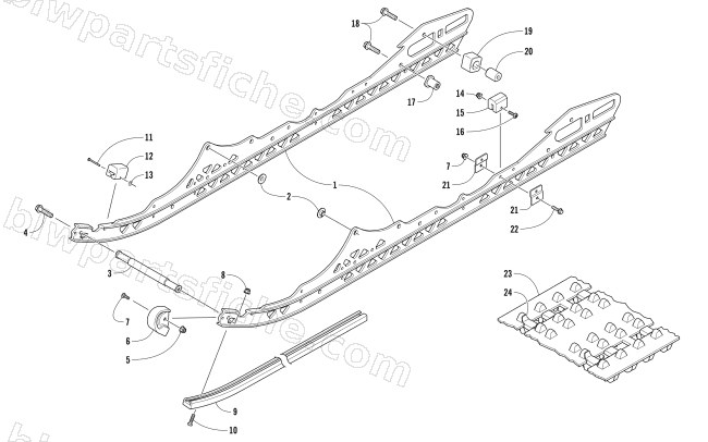 SLIDE RAIL AND TRACK ASSEMBLY diagram