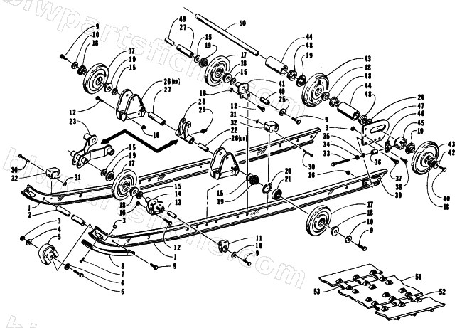 SLIDE RAIL AND TRACK ASSEMBLY diagram