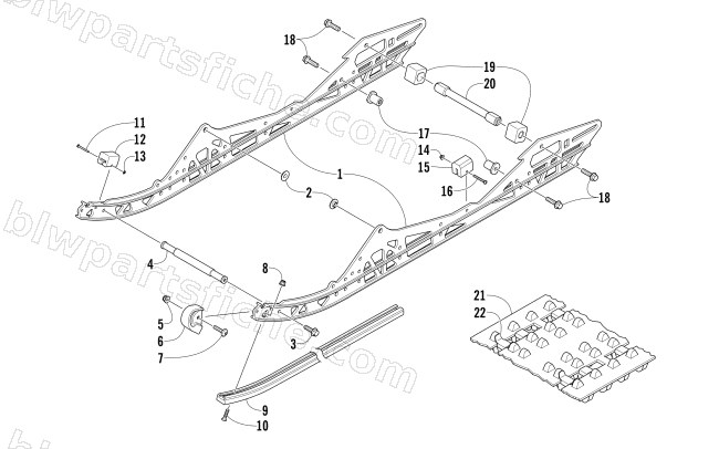 SLIDE RAIL AND TRACK ASSEMBLY diagram