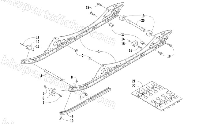 SLIDE RAIL AND TRACK ASSEMBLY diagram