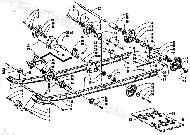 SLIDE RAIL AND TRACK ASSEMBLY diagram