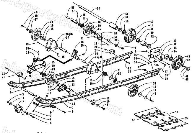 SLIDE RAIL AND TRACK ASSEMBLY diagram