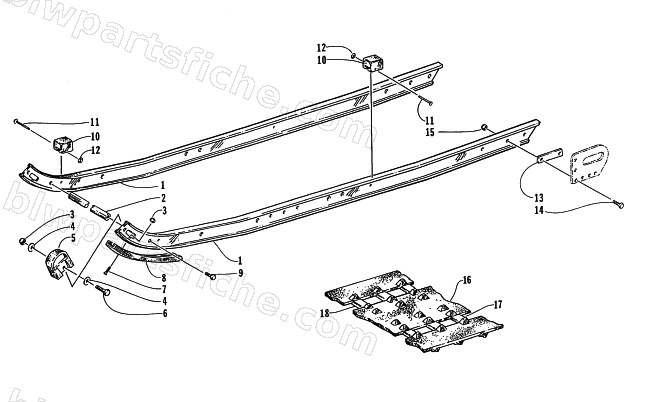 SLIDE RAIL AND TRACK ASSEMBLY diagram