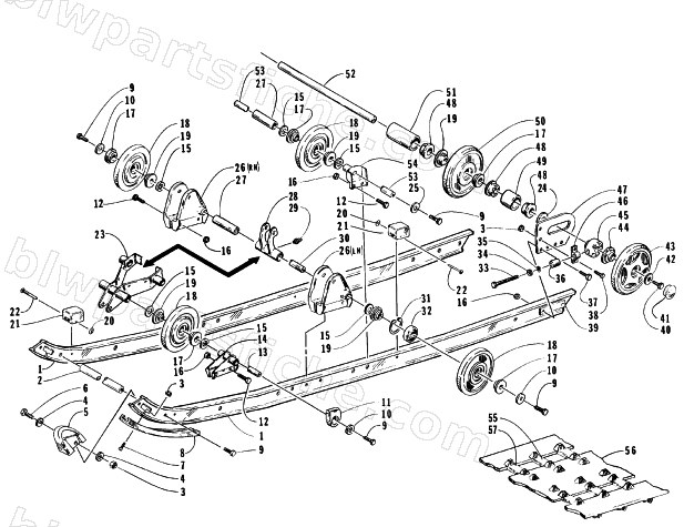 SLIDE RAIL AND TRACK ASSEMBLY diagram