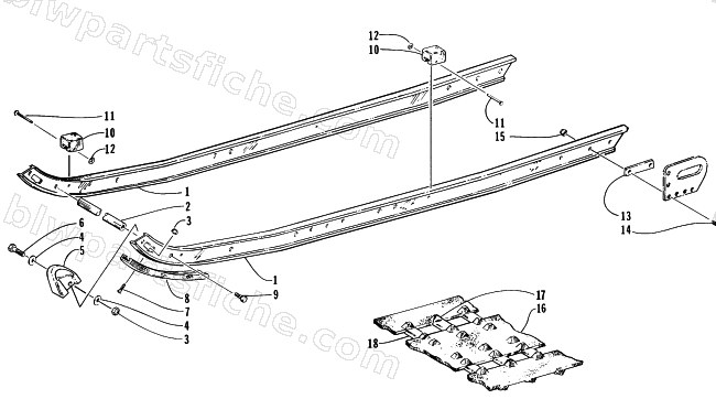 SLIDE RAIL AND TRACK ASSEMBLY diagram