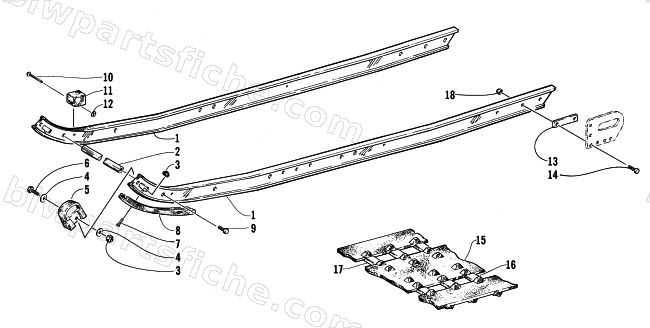 SLIDE RAIL AND TRACK ASSEMBLY diagram