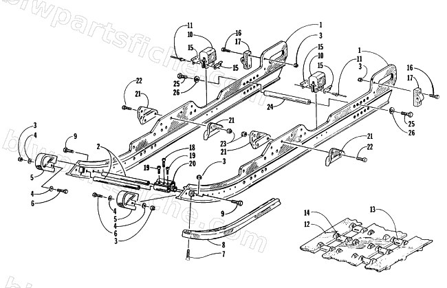 SLIDE RAIL AND TRACK ASSEMBLY diagram